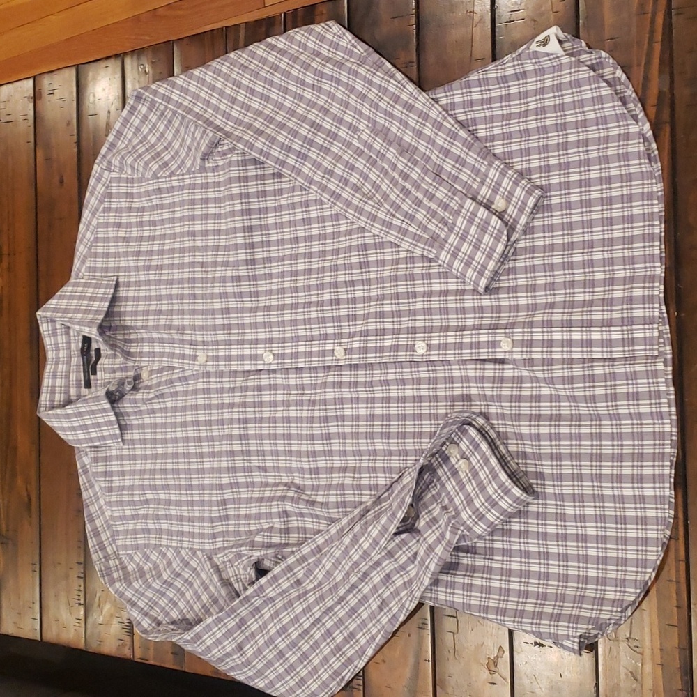 John varvatos slim fit Plaid button up